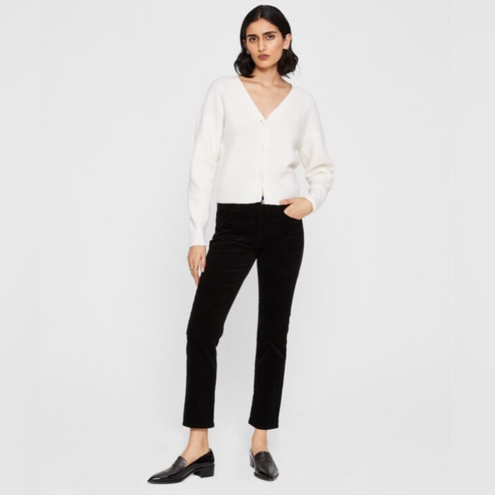 CLUB MONACO High Rise Skinny Corduroy Pants, Black, Size 6